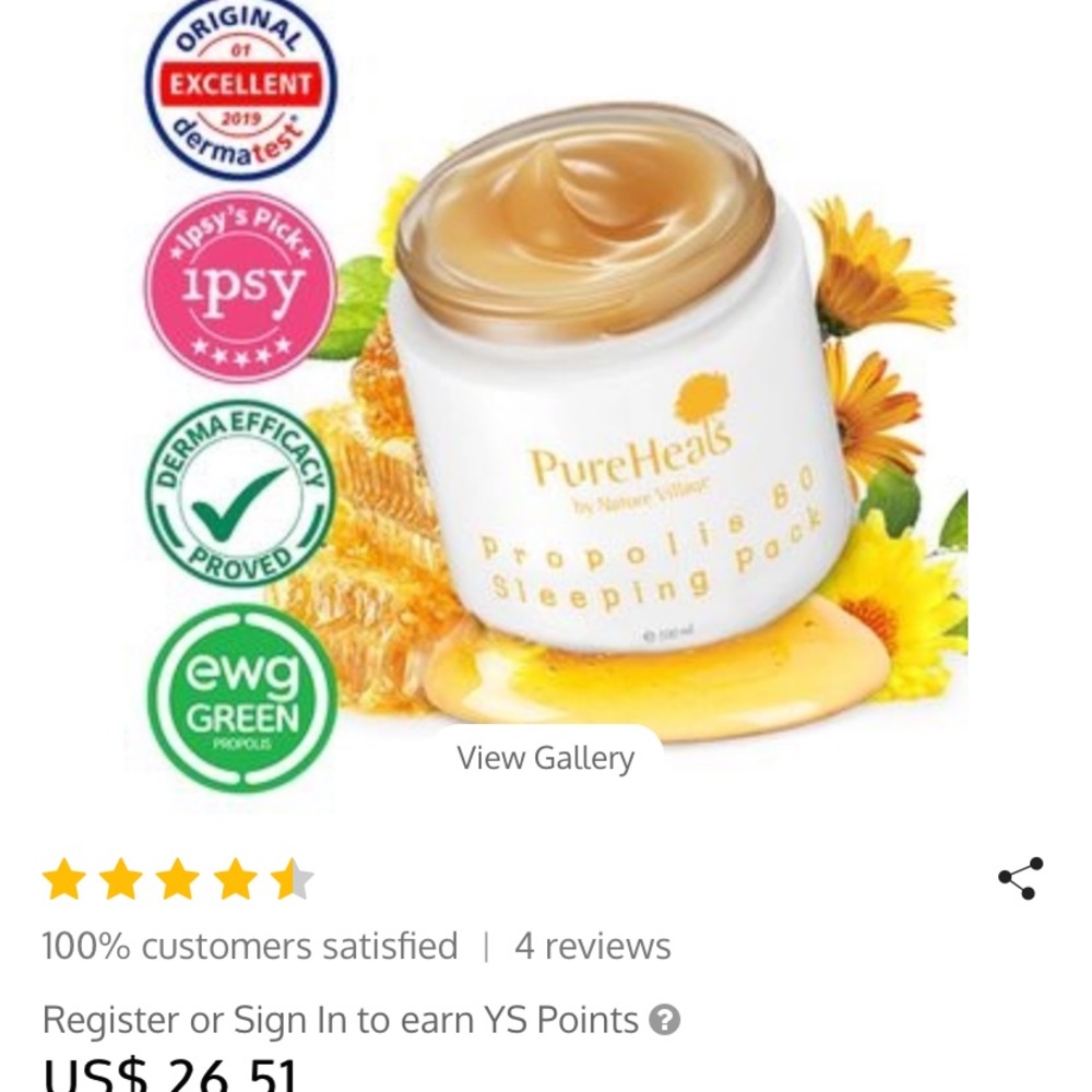 Pureheals propolis 80 sleeping mask 3.38
